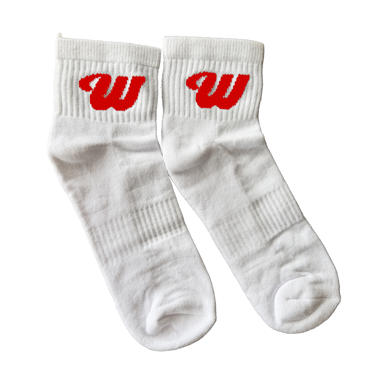 We Hate Haters Club Quarter Socks (White/Red)