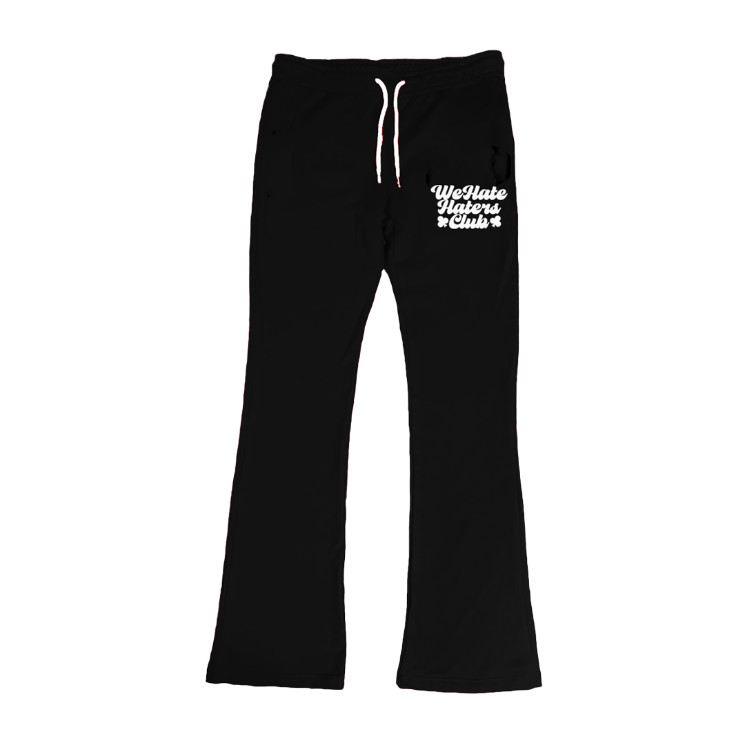 We Hate Haters Club (Black and White) Stacked Joggers