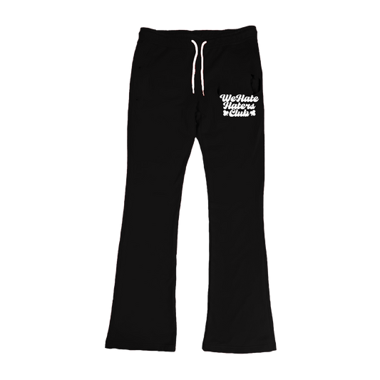 We Hate Haters Club (Black and White) Stacked Joggers