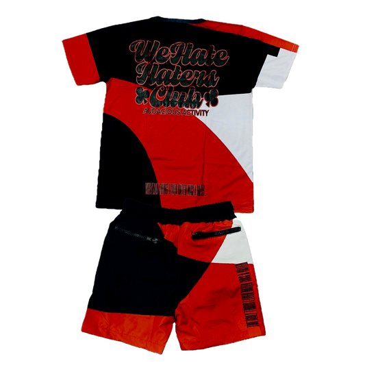 #We Hate Haters Club Shortset (Black/White/Red)