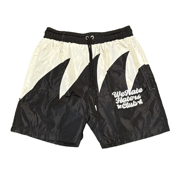##We Hate Haters Club Sharktooth Shorts (Black/White)