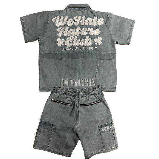 #We Hate Haters Club (Denim) Utility Shortset