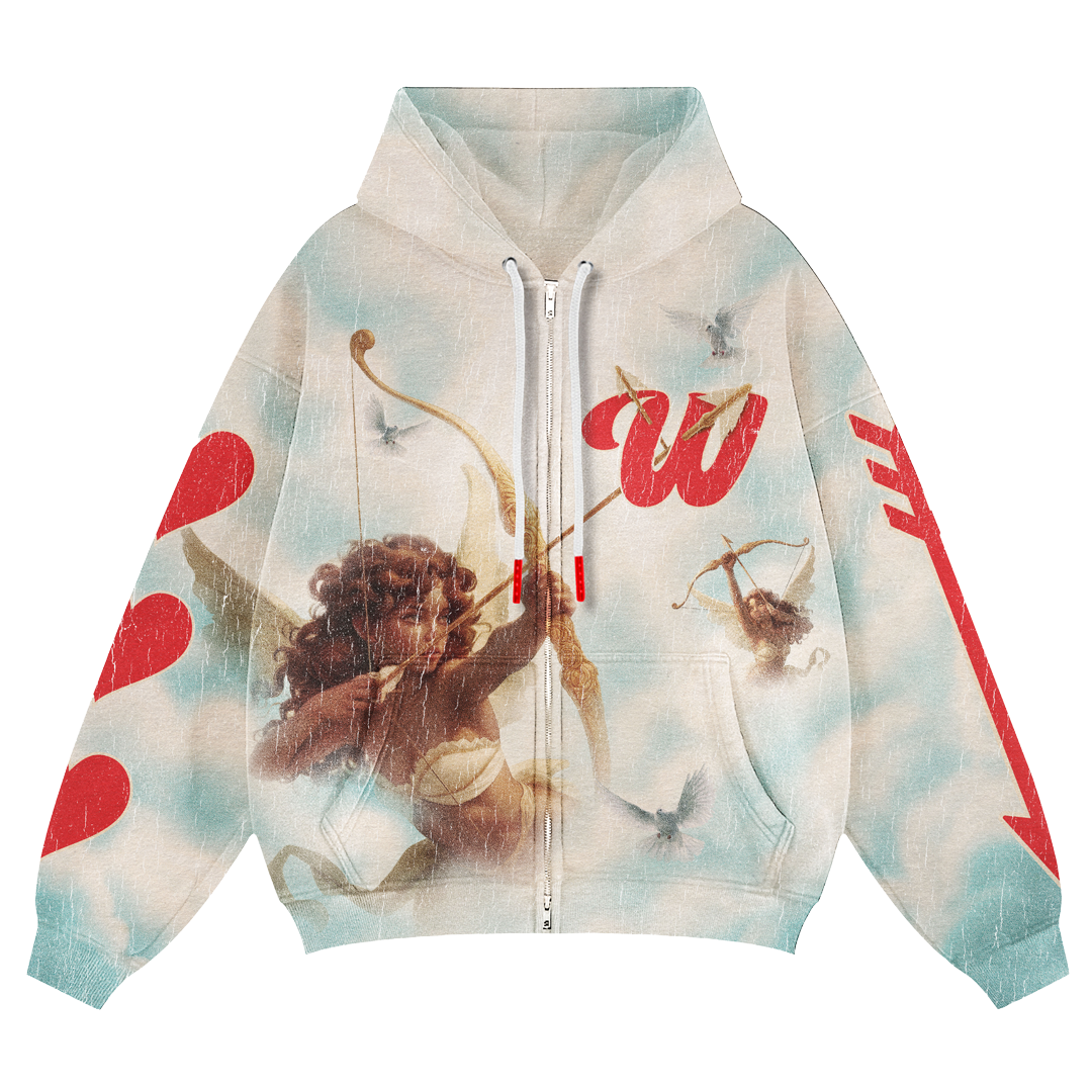 For The Love Zip-Up Hoody (White)