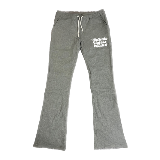 We Hate Haters Club (Grey and White) Stacked Joggers