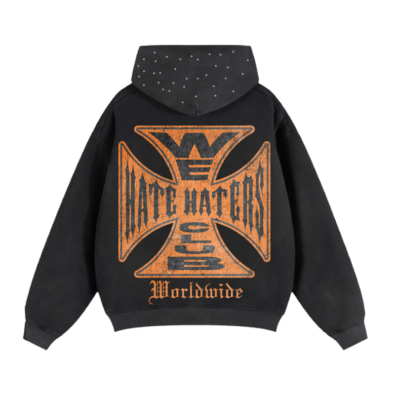 #We Hate Haters Club (Biker) Hoody Black