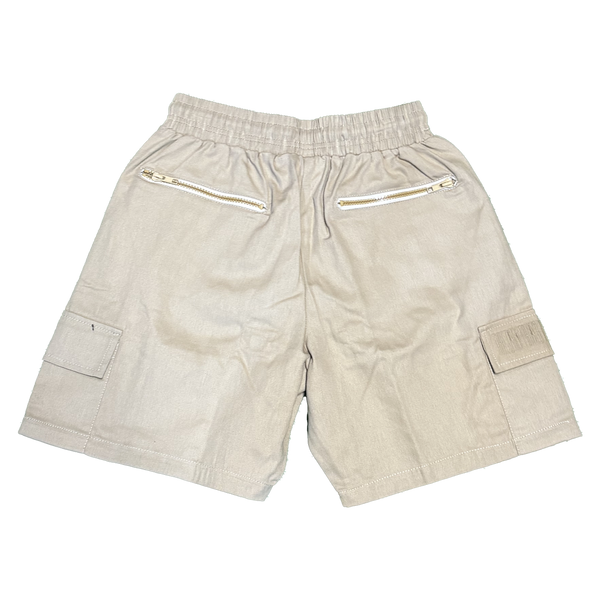 ##We Hate Haters Club (Khaki Tan) EmBOSSed Shorts