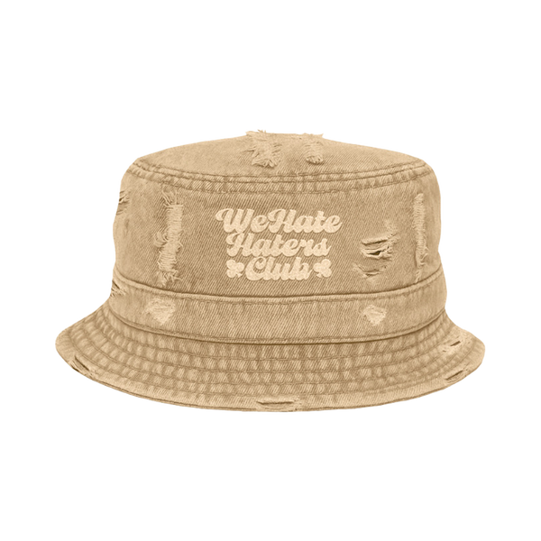 ##We Hate Haters Club (Khaki Tan) Bucket Hat