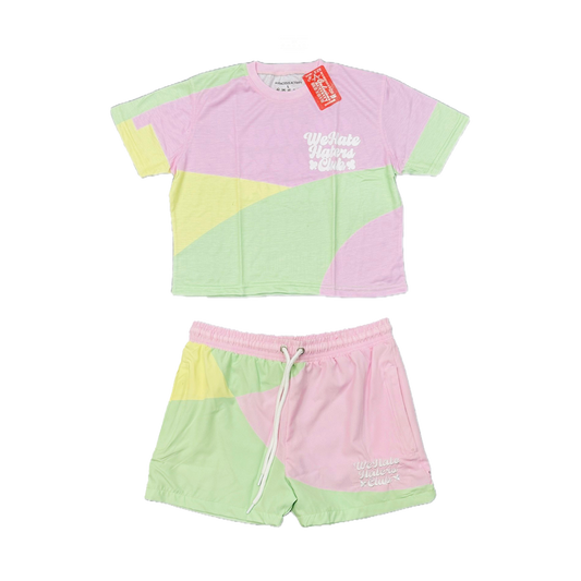 #We Hate Haters Club Shortset (Pastel/White) WOMEN'S