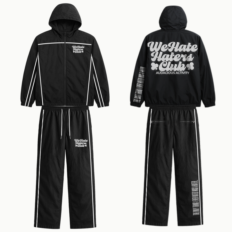 #We Hate Haters Club (Black/White) Windbreaker