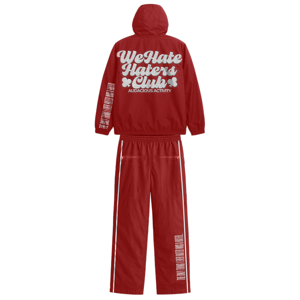 #We Hate Haters Club (Burgundy/White) Windbreaker