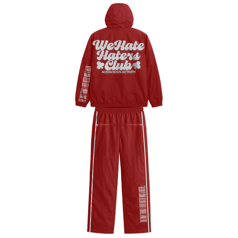 #We Hate Haters Club (Burgundy/White) Windbreaker