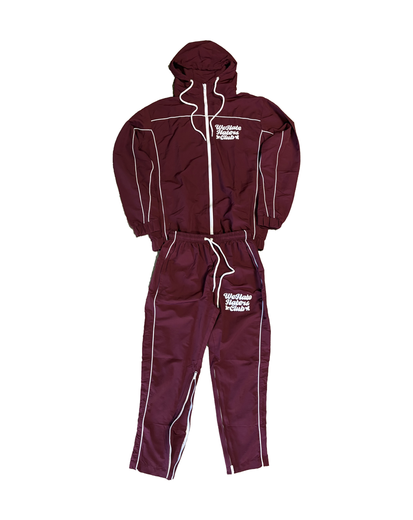 #We Hate Haters Club (Burgundy/White) Windbreaker