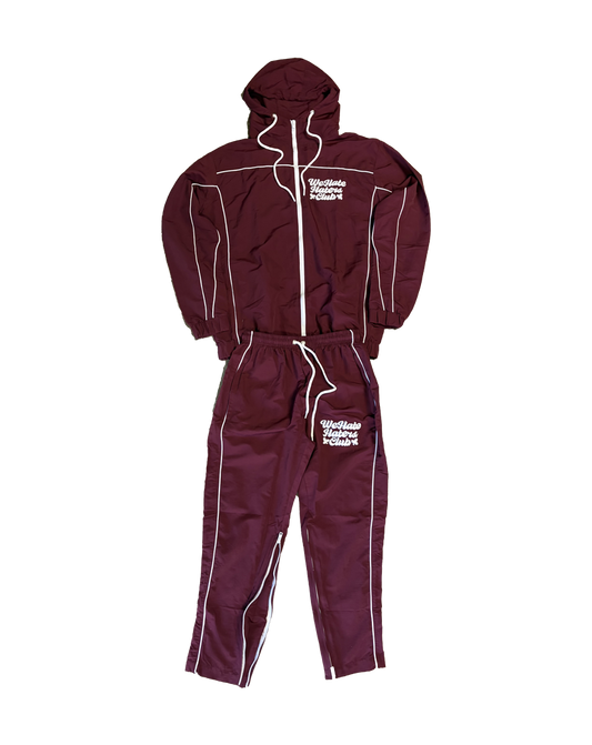 #We Hate Haters Club (Burgundy/White) Windbreaker