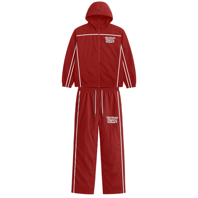 #We Hate Haters Club (Burgundy/White) Windbreaker