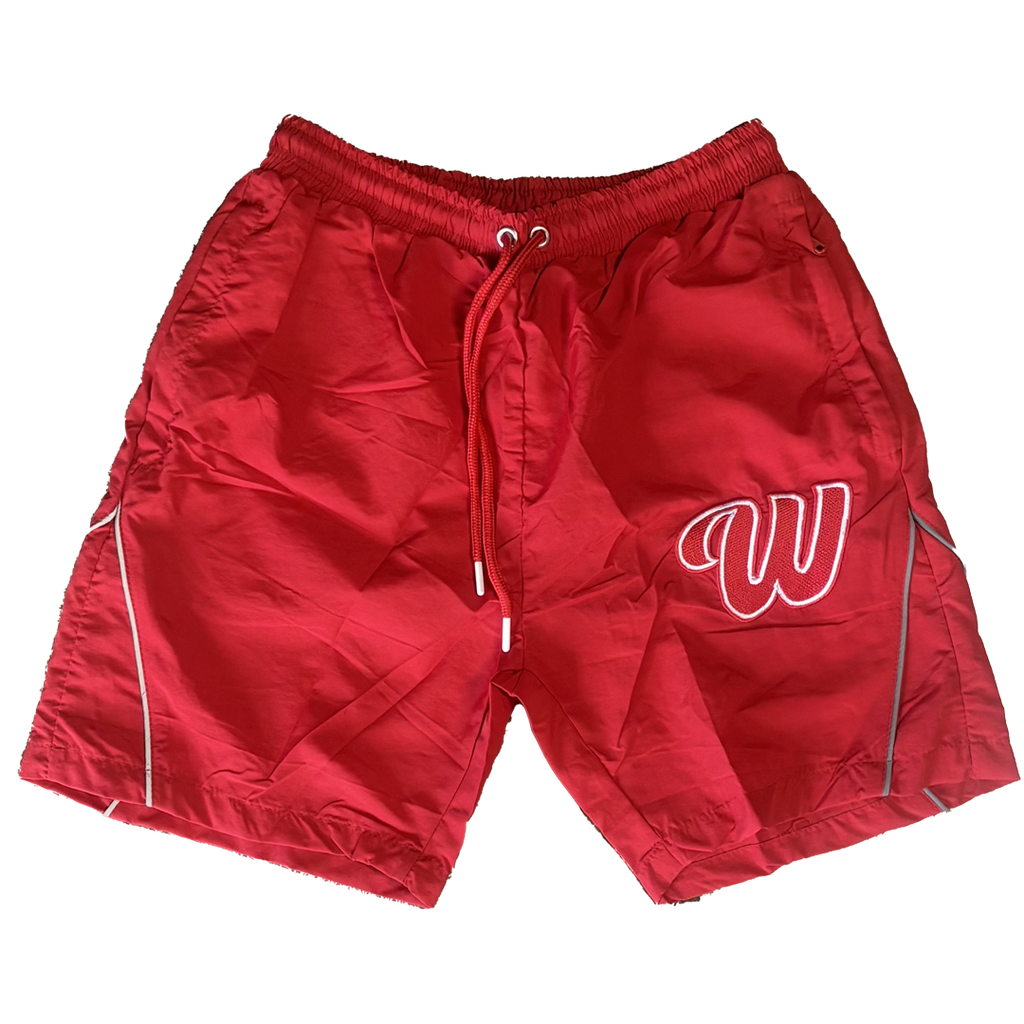 We Hate Haters Club Winners Windbreaker Shorts (Triple Red)