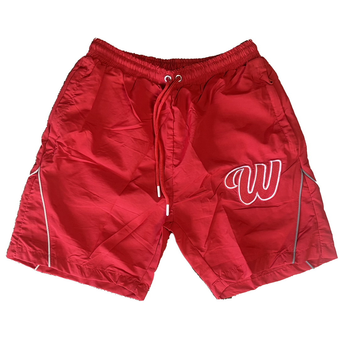 We Hate Haters Club Winners Windbreaker Shorts (Triple Red)