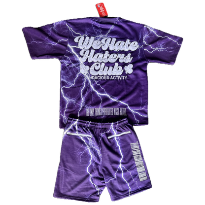 #We Hate Haters Club Lightning Shortset (Purple/White)