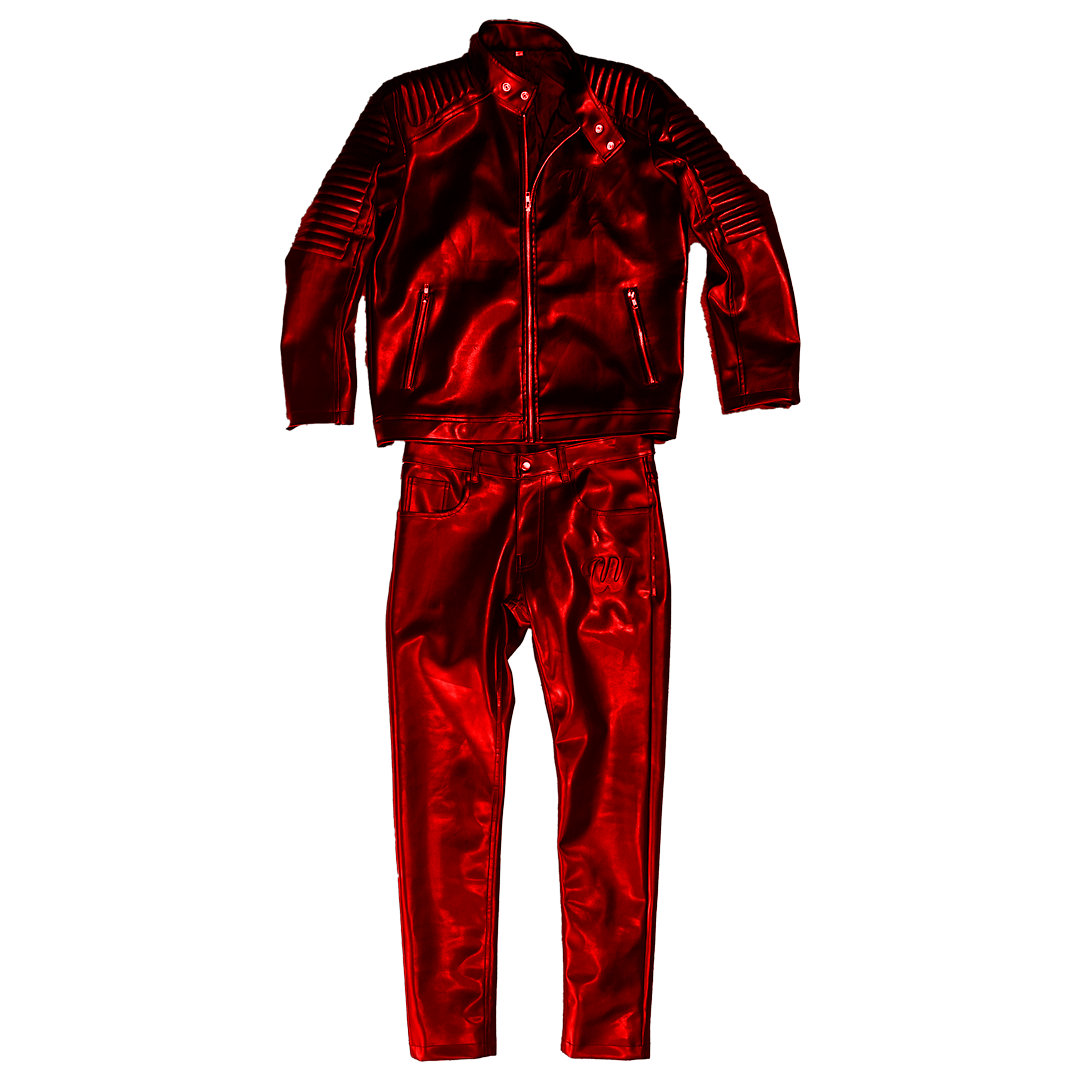 ##We Hate Haters Club Leather Set (Deep Red)