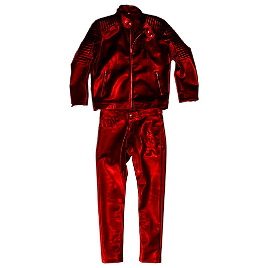 ##We Hate Haters Club Leather Set (Deep Red)