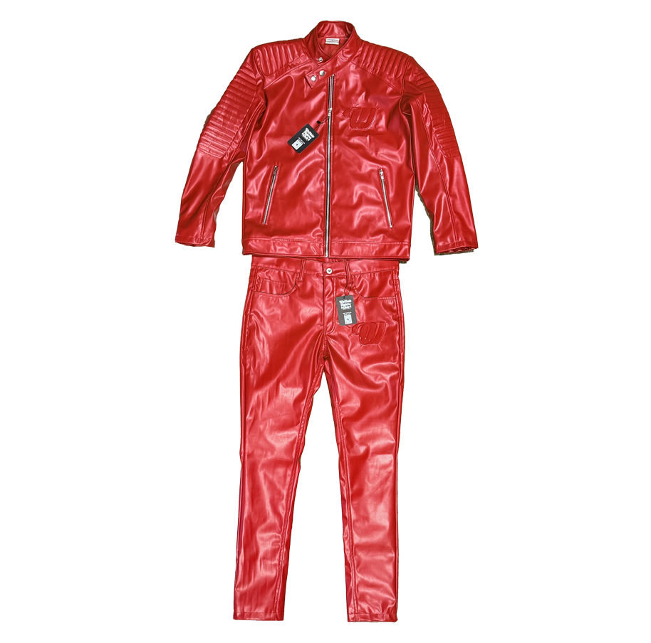 ##We Hate Haters Club Leather Set (Deep Red)