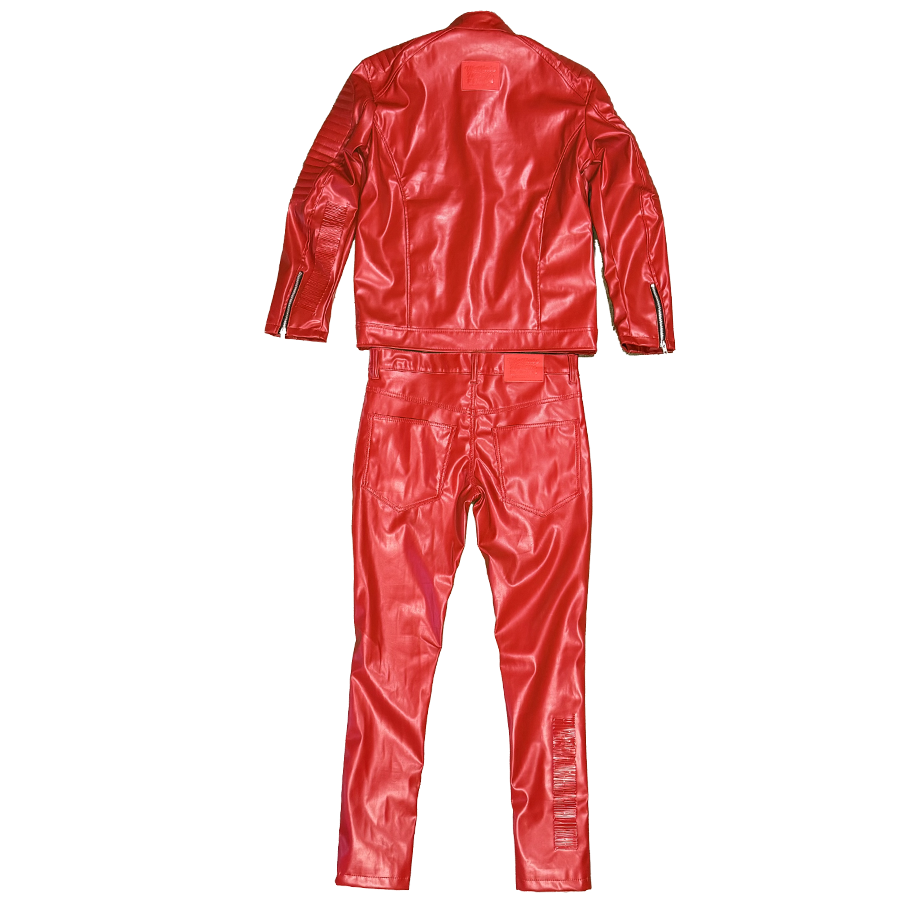 ##We Hate Haters Club Leather Set (Deep Red)