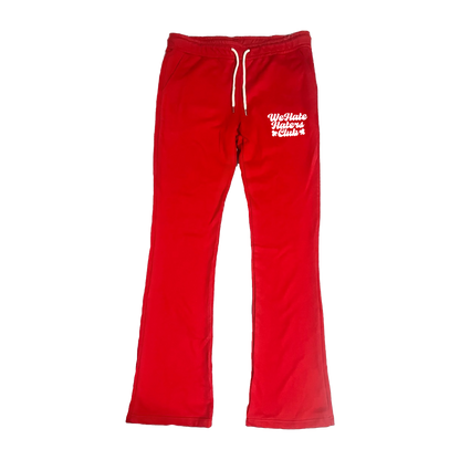 We Hate Haters Club Red Stacked Joggers