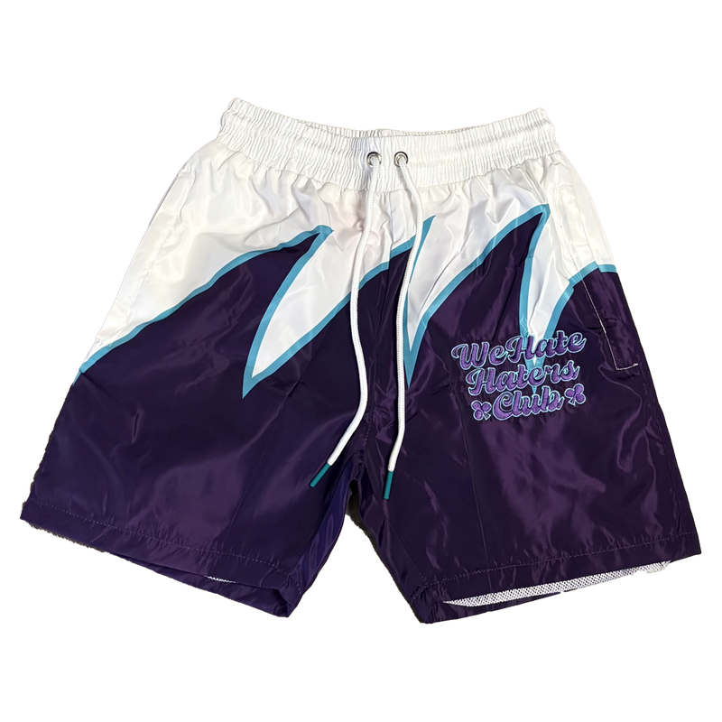 #We Hate Haters Club Sharktooth Shorts (/White/Purple/Teal)