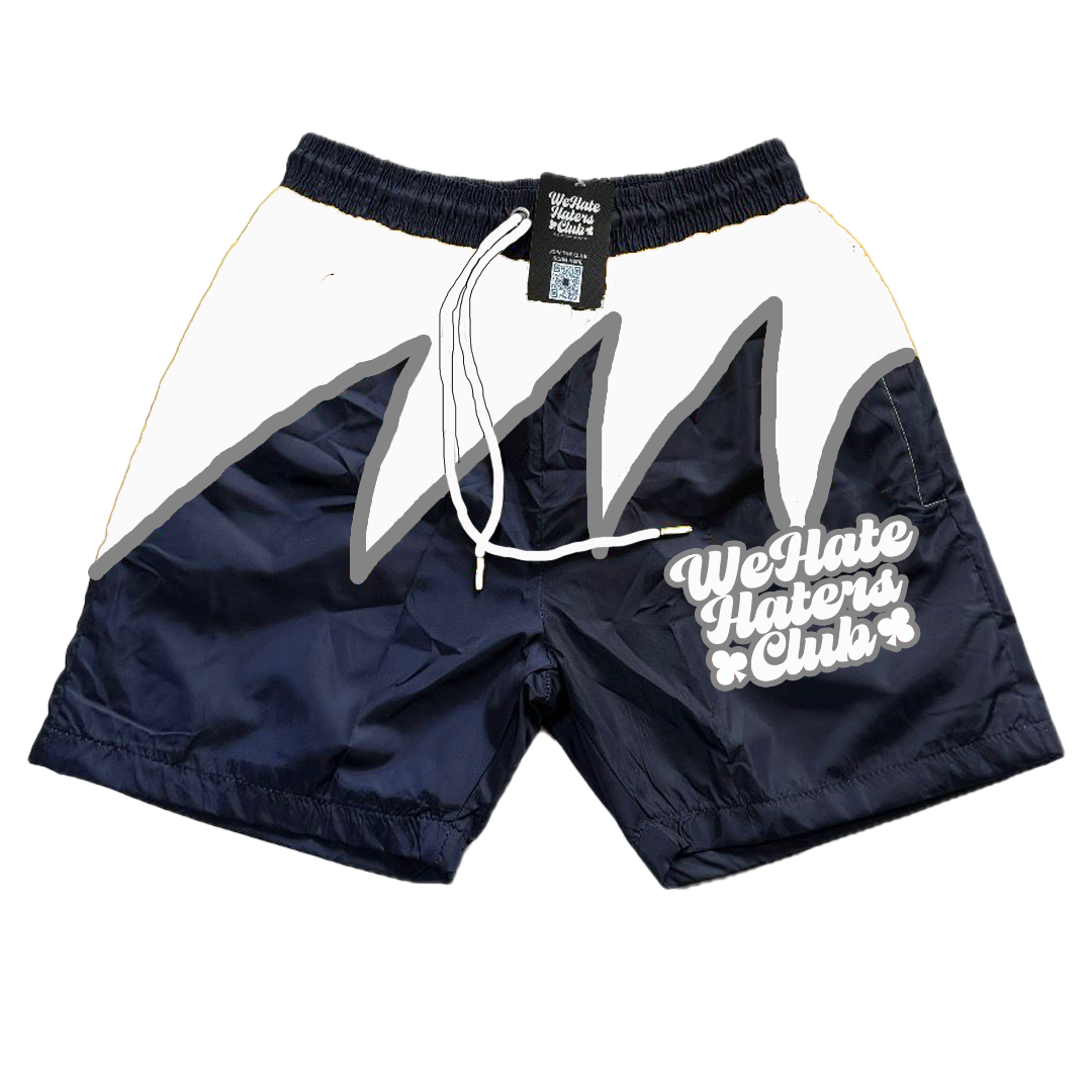 We Hate Haters Club Sharktooth Shorts (White/Navy/Grey)