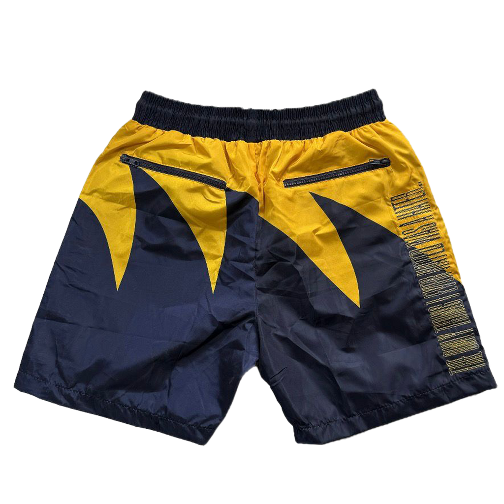 We Hate Haters Club Sharktooth Shorts (Navy Blue/ Yellow Gold)