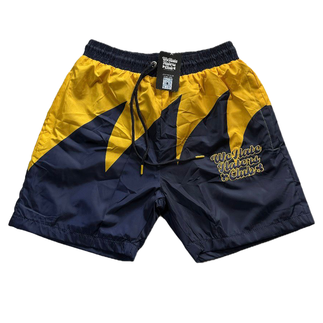 We Hate Haters Club Sharktooth Shorts (Navy Blue/ Yellow Gold)