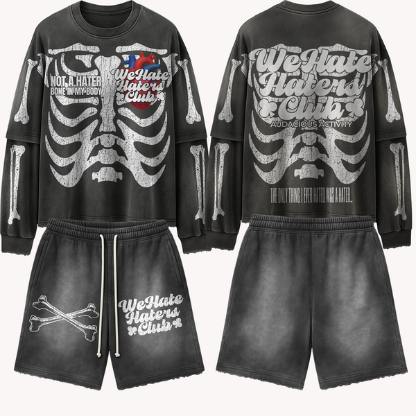 #We Hate Haters Club "X-Ray" Shorts (Sun Fade Vintage Black)
