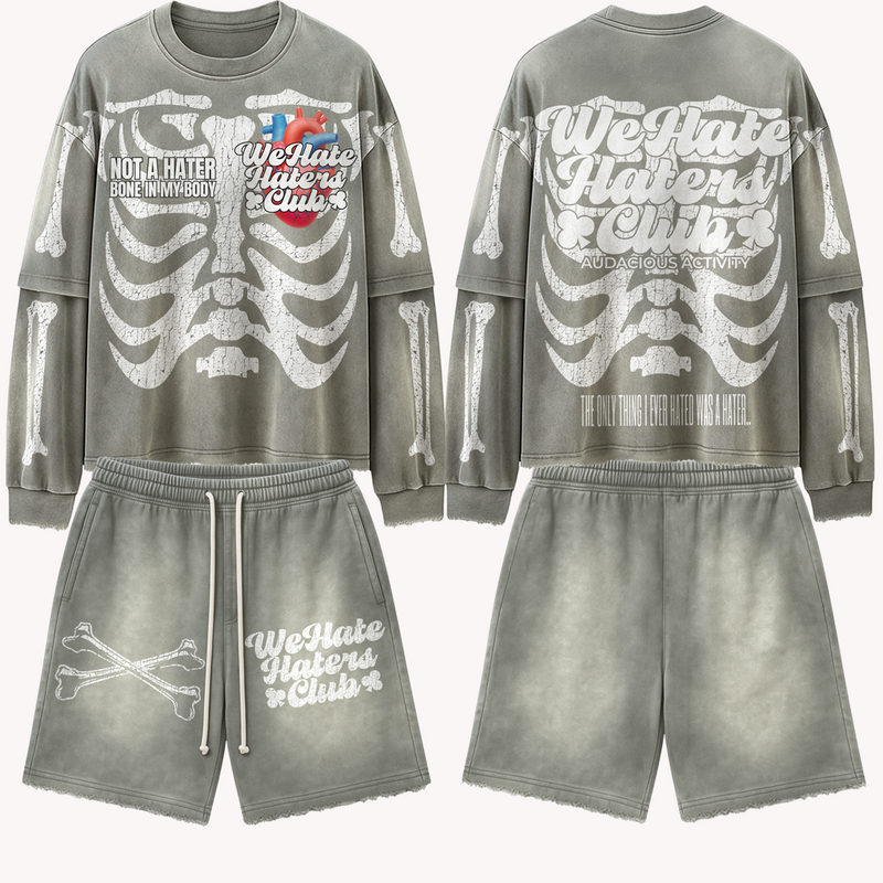 #We Hate Haters Club "X-Ray" Shorts (Sun Fade Vintage Grey)