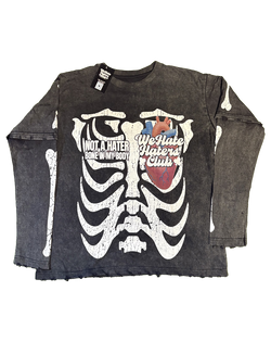 #We Hate Haters Club "X-Ray" Long sleeve Tee (Sun Fade Vintage Black)