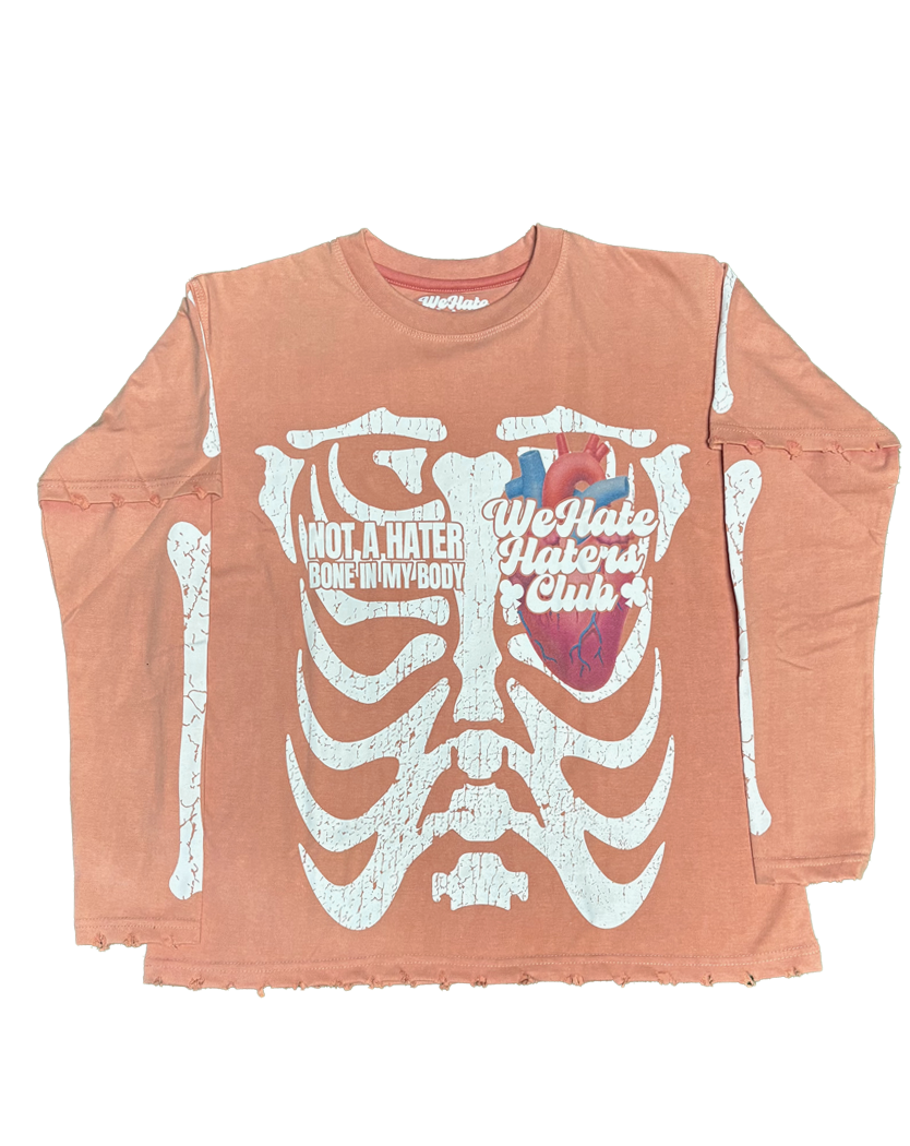 #We Hate Haters Club "X-Ray" Long sleeve Tee (Sun Fade Vintage Flesh)
