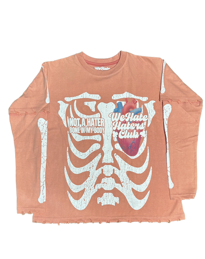 #We Hate Haters Club "X-Ray" Long sleeve Tee (Sun Fade Vintage Flesh)