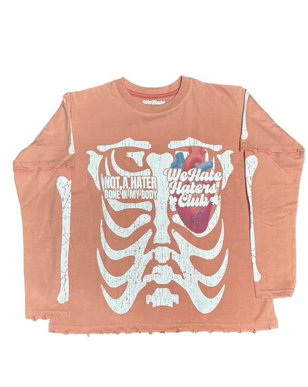 #We Hate Haters Club "X-Ray" Long sleeve Tee (Sun Fade Vintage Flesh)