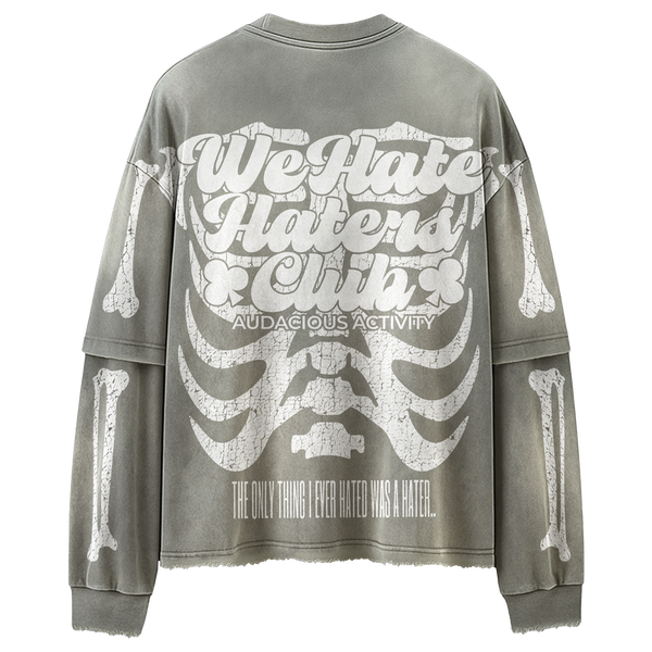 #We Hate Haters Club "X-Ray" Long sleeve Tee (Sun Fade Vintage Grey)