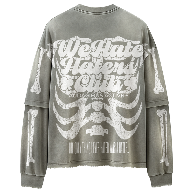#We Hate Haters Club "X-Ray" Long sleeve Tee (Sun Fade Vintage Grey)