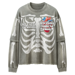 #We Hate Haters Club "X-Ray" Long sleeve Tee (Sun Fade Vintage Grey)