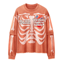 #We Hate Haters Club "X-Ray" Long sleeve Tee (Sun Fade Vintage Flesh)