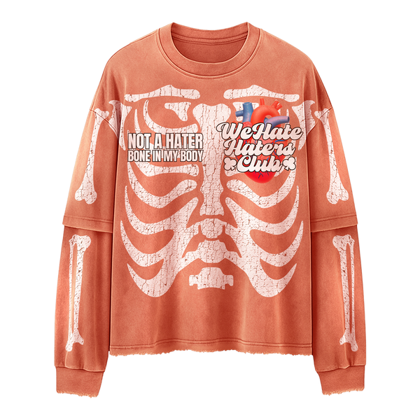 #We Hate Haters Club "X-Ray" Long sleeve Tee (Sun Fade Vintage Flesh)