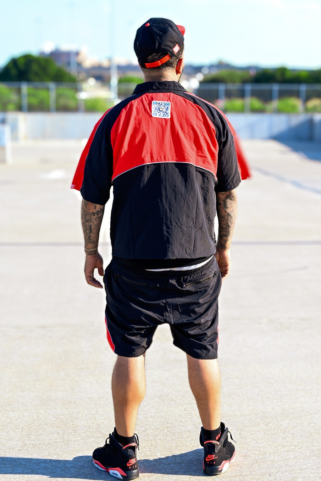 We Hate Haters Club Winners Windbreaker Shortset (Black/Red)