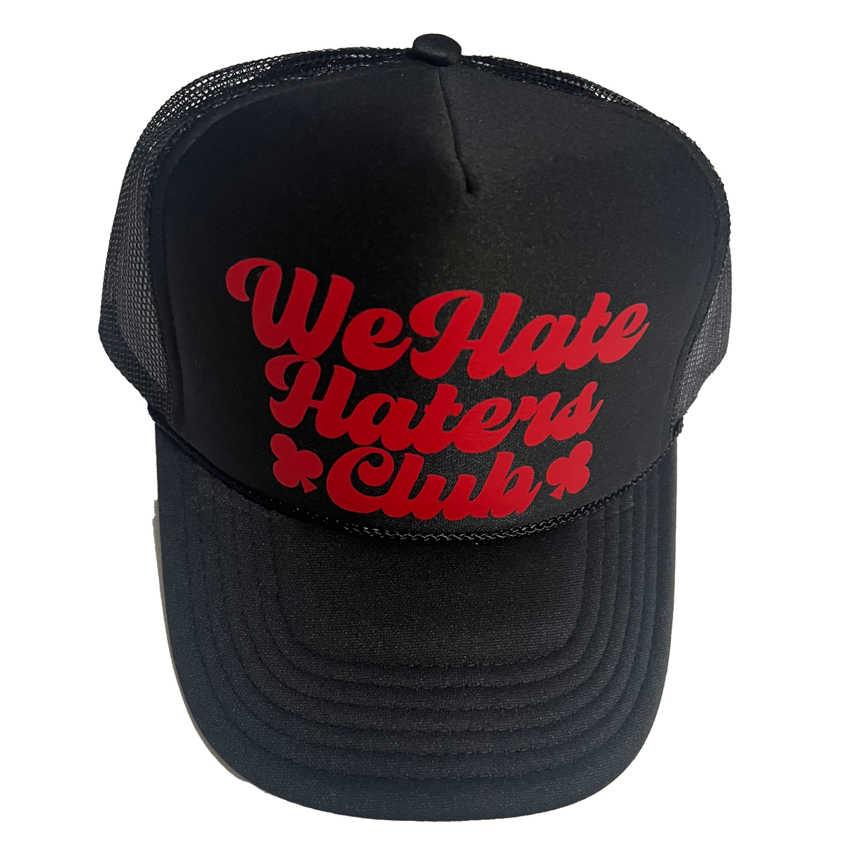 We Hate Haters Club Trucker Hat (Black/Red)