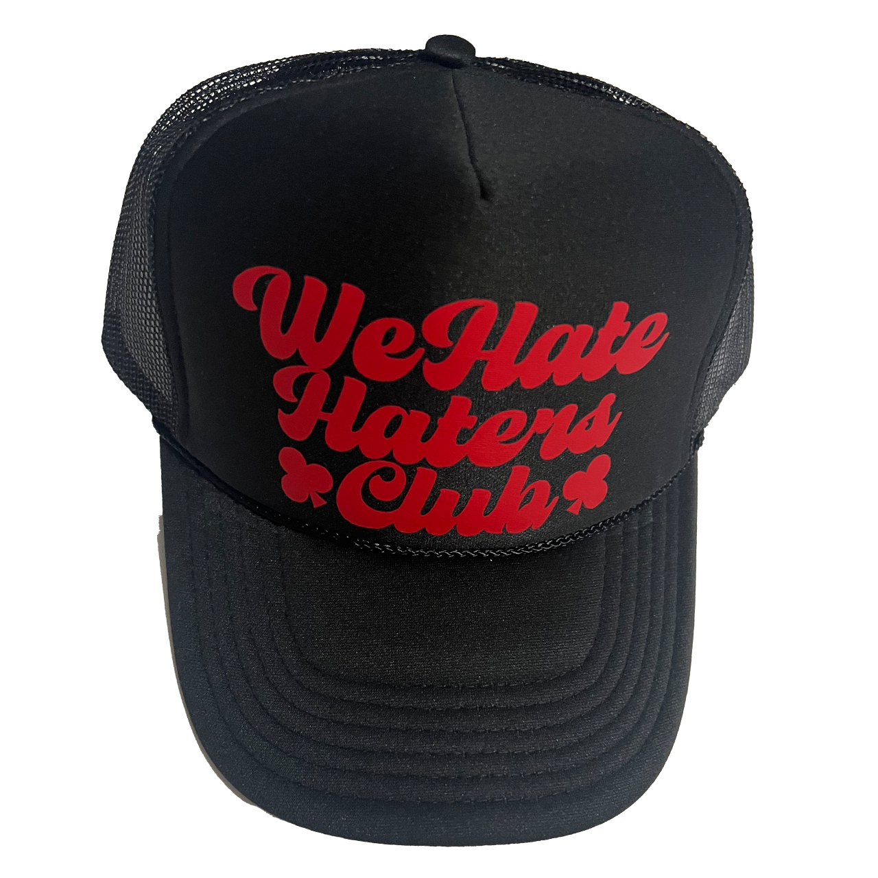 We Hate Haters Club Trucker Hat (Black/Red)