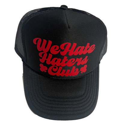 We Hate Haters Club Trucker Hat (Black/Red)