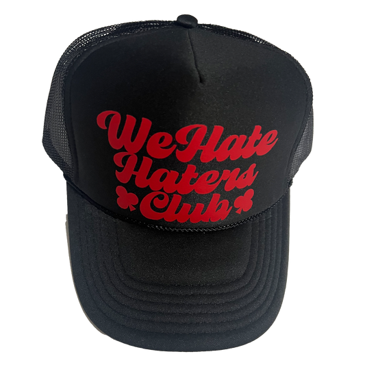 We Hate Haters Club Trucker Hat (Black/Red)