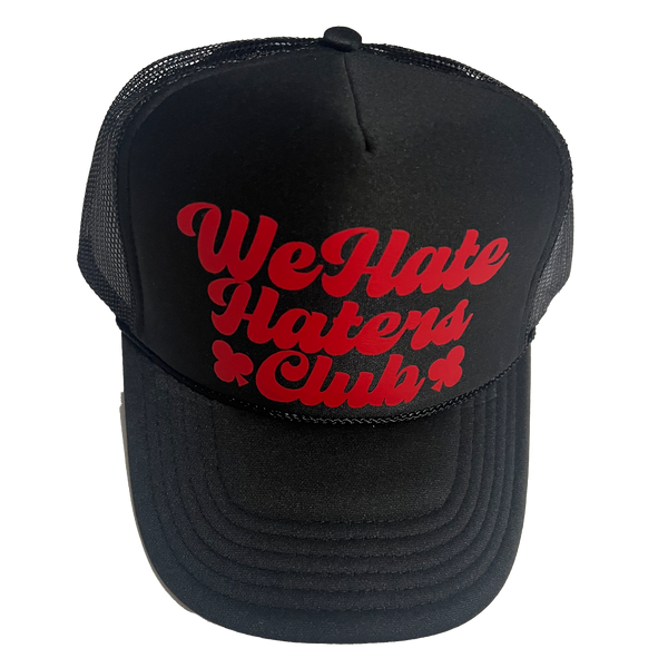 We Hate Haters Club Trucker Hat (Black/Red)