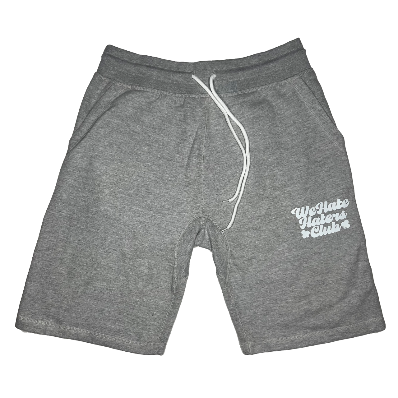 We Hate Haters Club (Grey and White) Standard Cotton Shorts