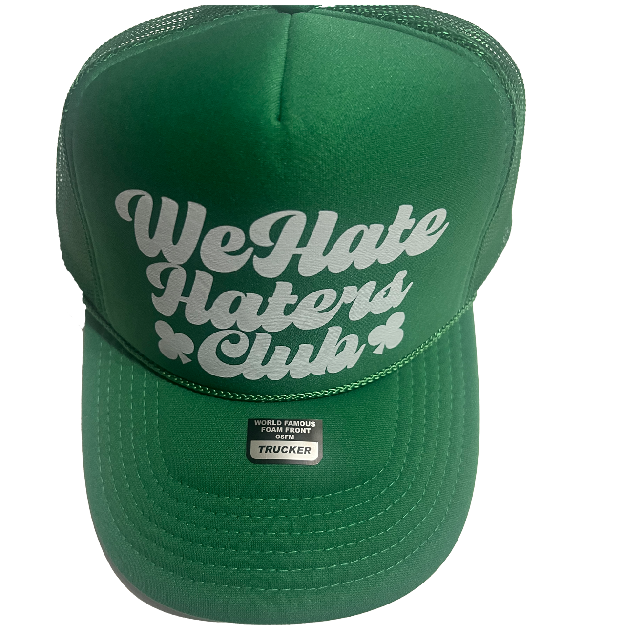 We Hate Haters Club Trucker Hat (Lucky Green/White)