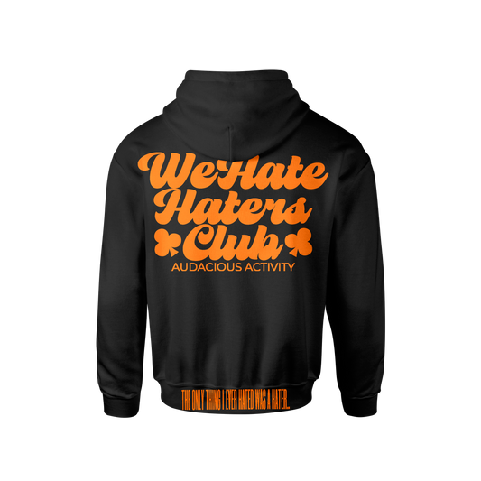 We Hate Haters Club Black and Orange Hoody